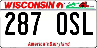 WI license plate 287OSL
