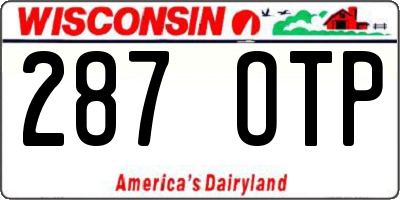 WI license plate 287OTP