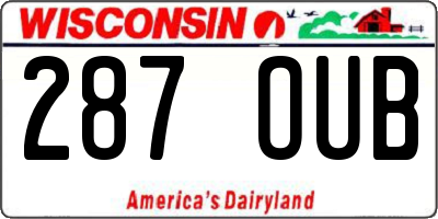 WI license plate 287OUB