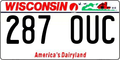 WI license plate 287OUC