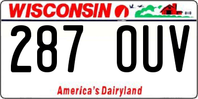 WI license plate 287OUV