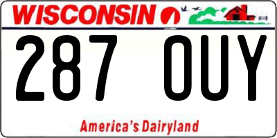 WI license plate 287OUY