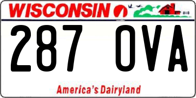 WI license plate 287OVA