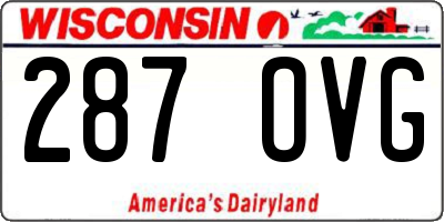 WI license plate 287OVG