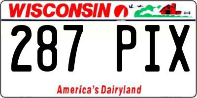 WI license plate 287PIX