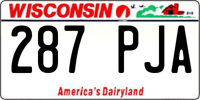 WI license plate 287PJA
