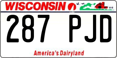 WI license plate 287PJD