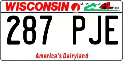 WI license plate 287PJE