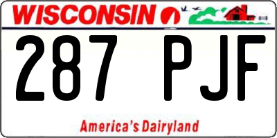 WI license plate 287PJF