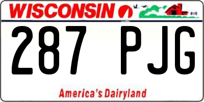 WI license plate 287PJG