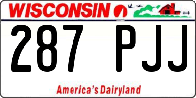 WI license plate 287PJJ