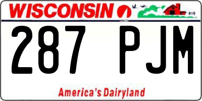 WI license plate 287PJM