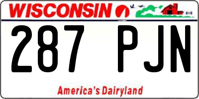 WI license plate 287PJN