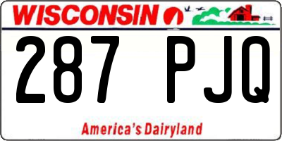WI license plate 287PJQ