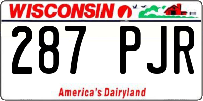 WI license plate 287PJR