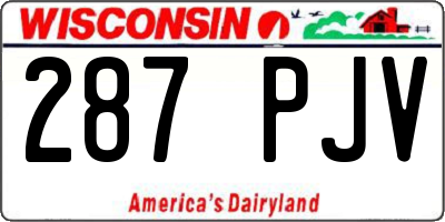 WI license plate 287PJV