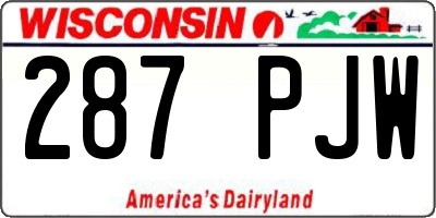WI license plate 287PJW