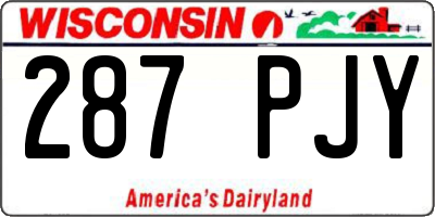 WI license plate 287PJY
