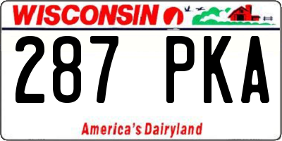 WI license plate 287PKA