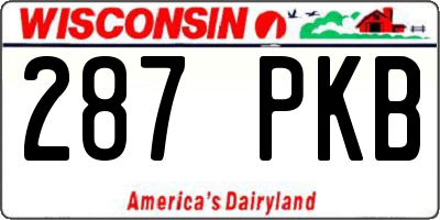 WI license plate 287PKB