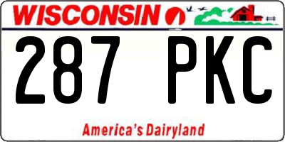 WI license plate 287PKC