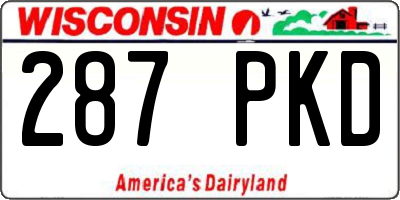 WI license plate 287PKD