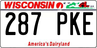 WI license plate 287PKE