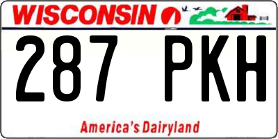 WI license plate 287PKH