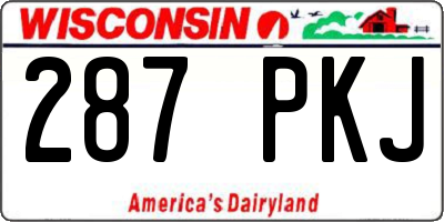 WI license plate 287PKJ