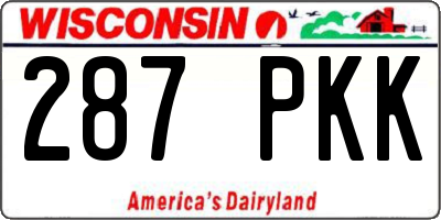 WI license plate 287PKK
