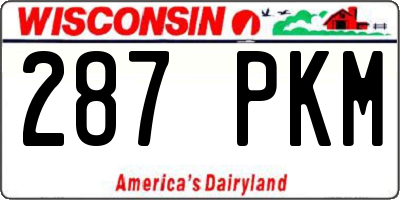 WI license plate 287PKM