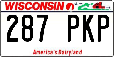 WI license plate 287PKP