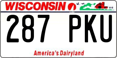 WI license plate 287PKU