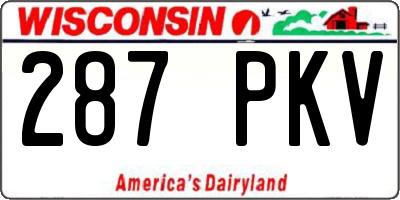 WI license plate 287PKV
