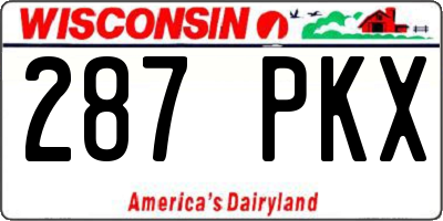 WI license plate 287PKX