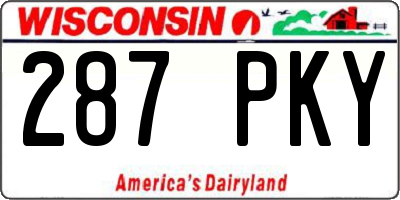 WI license plate 287PKY