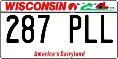 WI license plate 287PLL