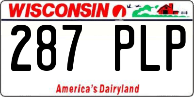 WI license plate 287PLP