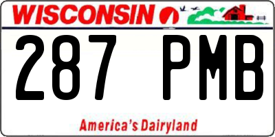 WI license plate 287PMB