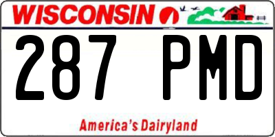 WI license plate 287PMD