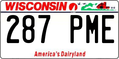 WI license plate 287PME