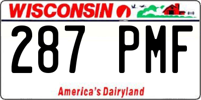 WI license plate 287PMF