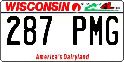 WI license plate 287PMG