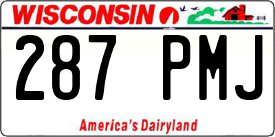 WI license plate 287PMJ