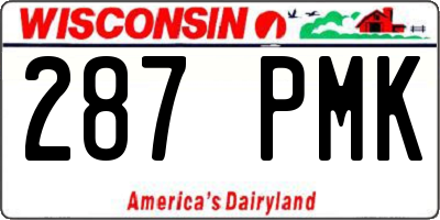 WI license plate 287PMK