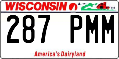 WI license plate 287PMM