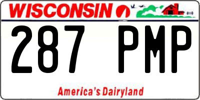 WI license plate 287PMP