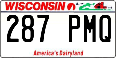 WI license plate 287PMQ