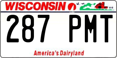 WI license plate 287PMT