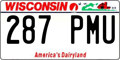 WI license plate 287PMU